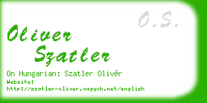 oliver szatler business card